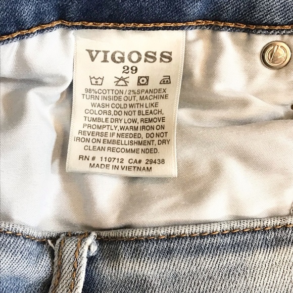 Vigoss 29 (US 8) Ace Bermuda Denim Shorts Distressed Light Wash High Rise - Picture 8 of 11